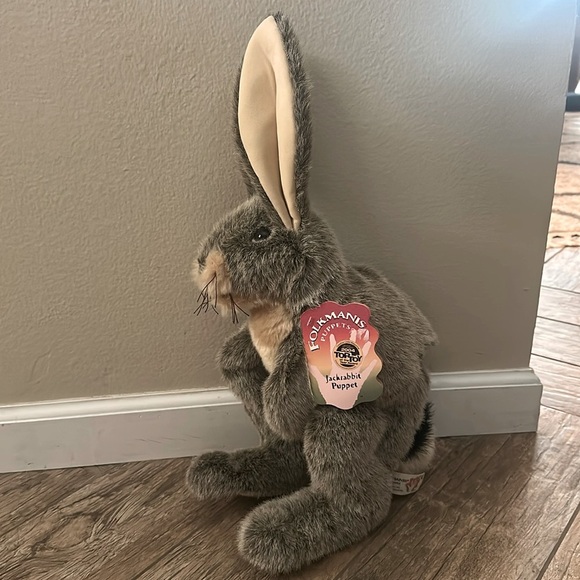 Folkmanis Jack Rabbit Brown Full Body Bunny Plush Stuffed Hand Puppet NWT - Picture 1 of 6